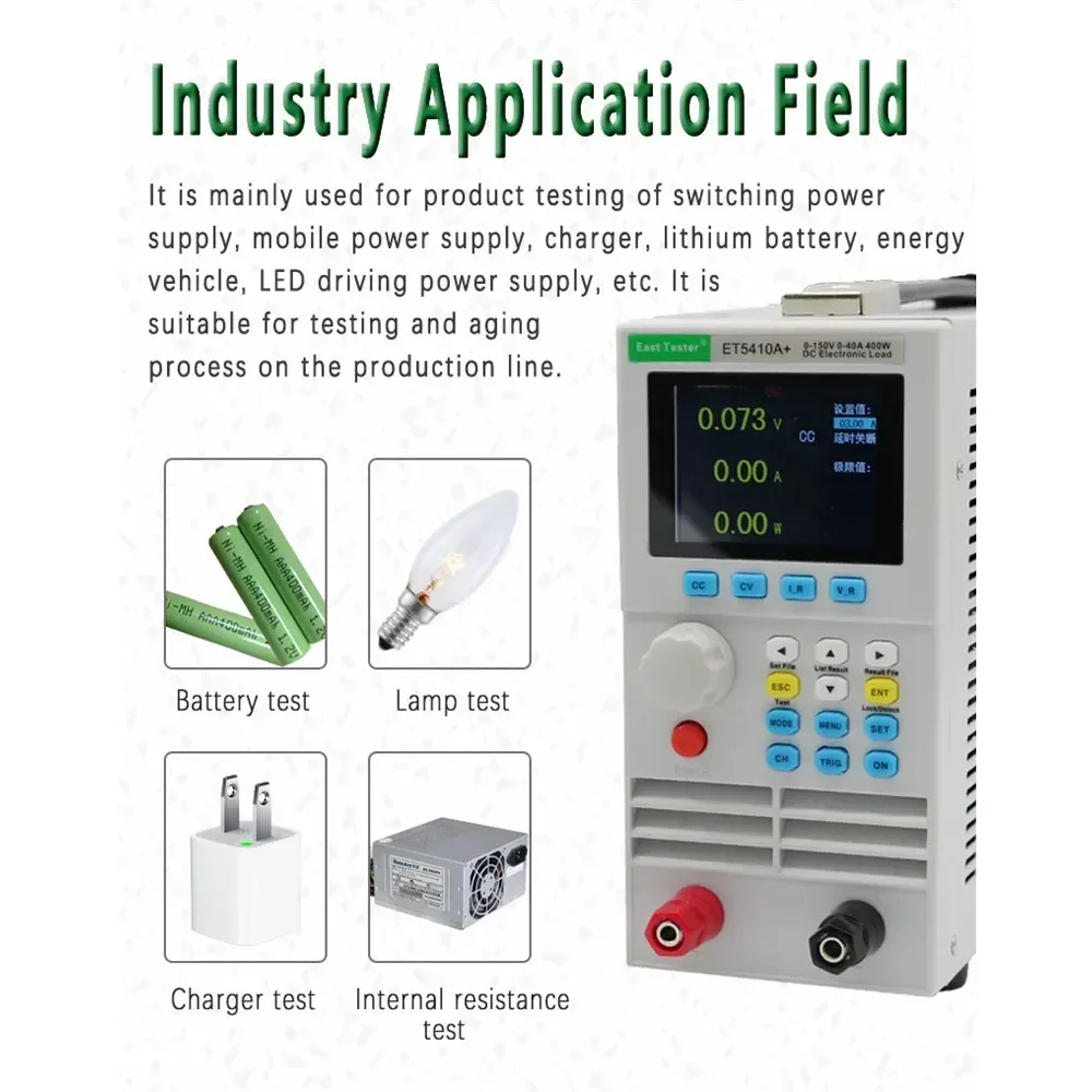 ET5420A+ Dwukanałowy programowalny cyfrowy obciążenie elektroniczne DC Profesjonalny tester pojemności akumulatora Monitor akumulatora