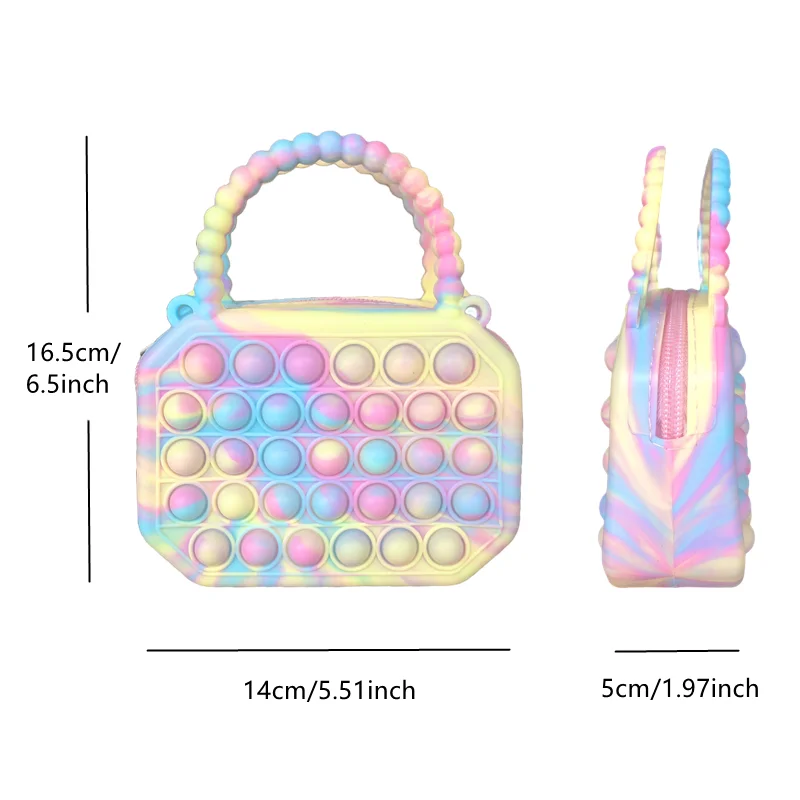 Pop Purse Siliconen Zintuiglijke Push Pop Bubble Bag Crossbody Tas Antistress Speelgoed Reliver Autisme Handtas Muntzakje voor kinderen