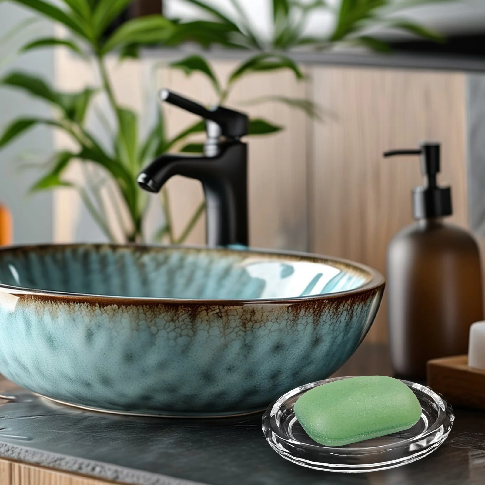 

2Pcs Clear Glass Soap Dish Oval Heavy Duty Bar Soap Holder Bathroom Counter Shower Kitchen Sink Stylish Decorative