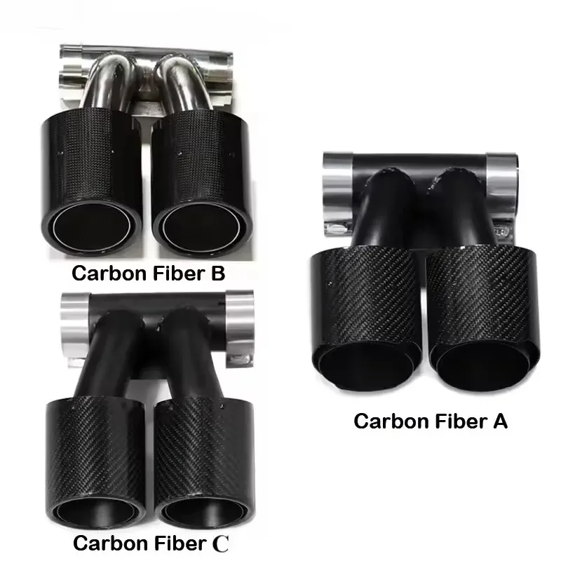 Hot Sale For 2006-2025 Cayman 718 981 987 Car Exhaust Tips Stainless Steel Carbon Fiber GTS Performance Dual Round