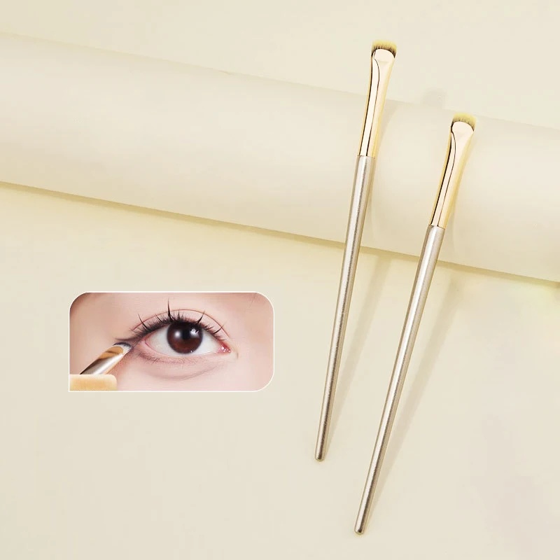 Round Gel Eyeliner Brush Gold Makeup Tool with wood handle soft synthetic hair Perfect Lash liner definer