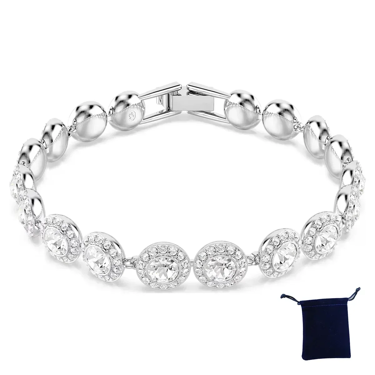 Hoge kwaliteit dames klassieke geluk diamant ronde kristallen ketting set S925 zilveren prachtige Una Angelic-serie sieradenset