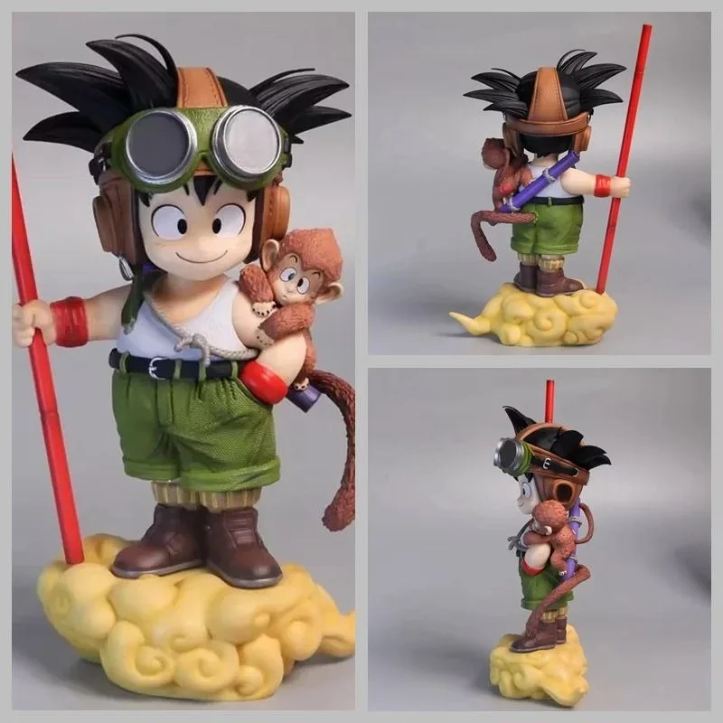 Dragon ball goku gk modelo ornamento de mesa boneca anime periférico pequeno macaco figura cambalhota nuvem ornamento presente aniversário brinquedo