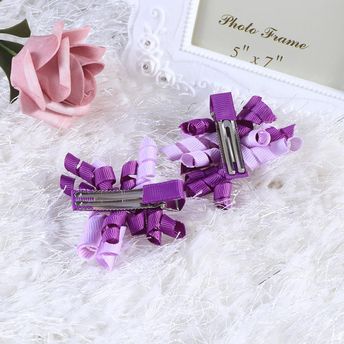 

2 шт., милые заколки для волос, цветные заколки, витая ткань, украшения, аксессуары для девочек, всесезонная одежда, светло-фиолетовый подарок