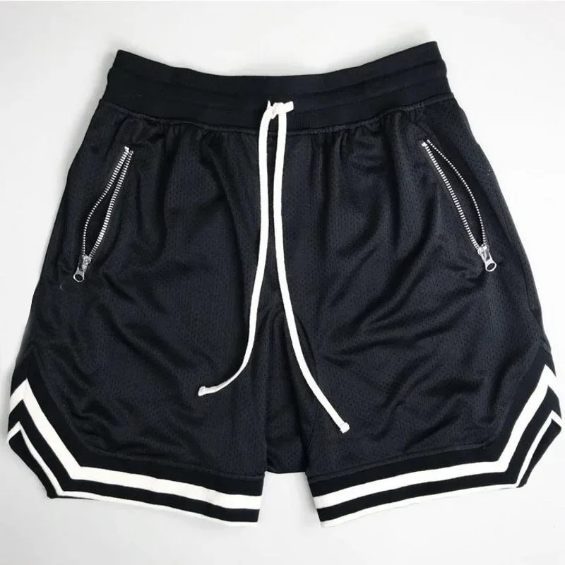 Man Short 2025 Summer Fitness Shorts Men's Quick Drying Mesh Solid Color Hip-Hop Breathable Casual Basketball Pants