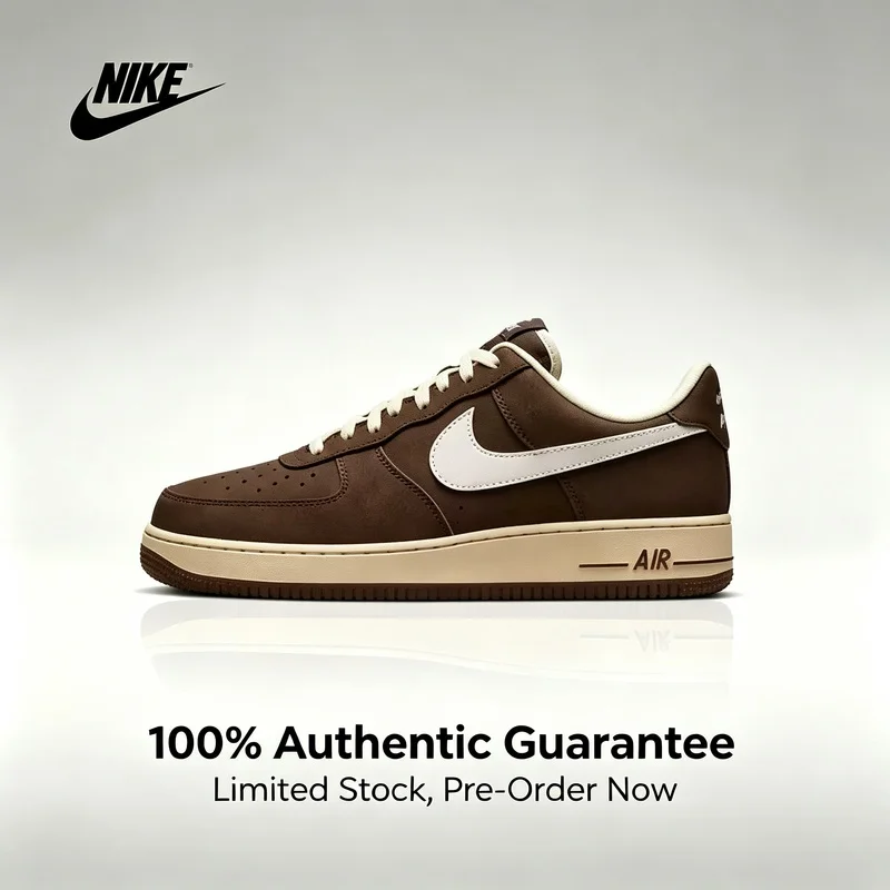 Nike Original Air Force 1 '07 Bequeme Retro Vielseitige Low-Top-Sneaker für Herren Braun/Weiß FZ3592-259