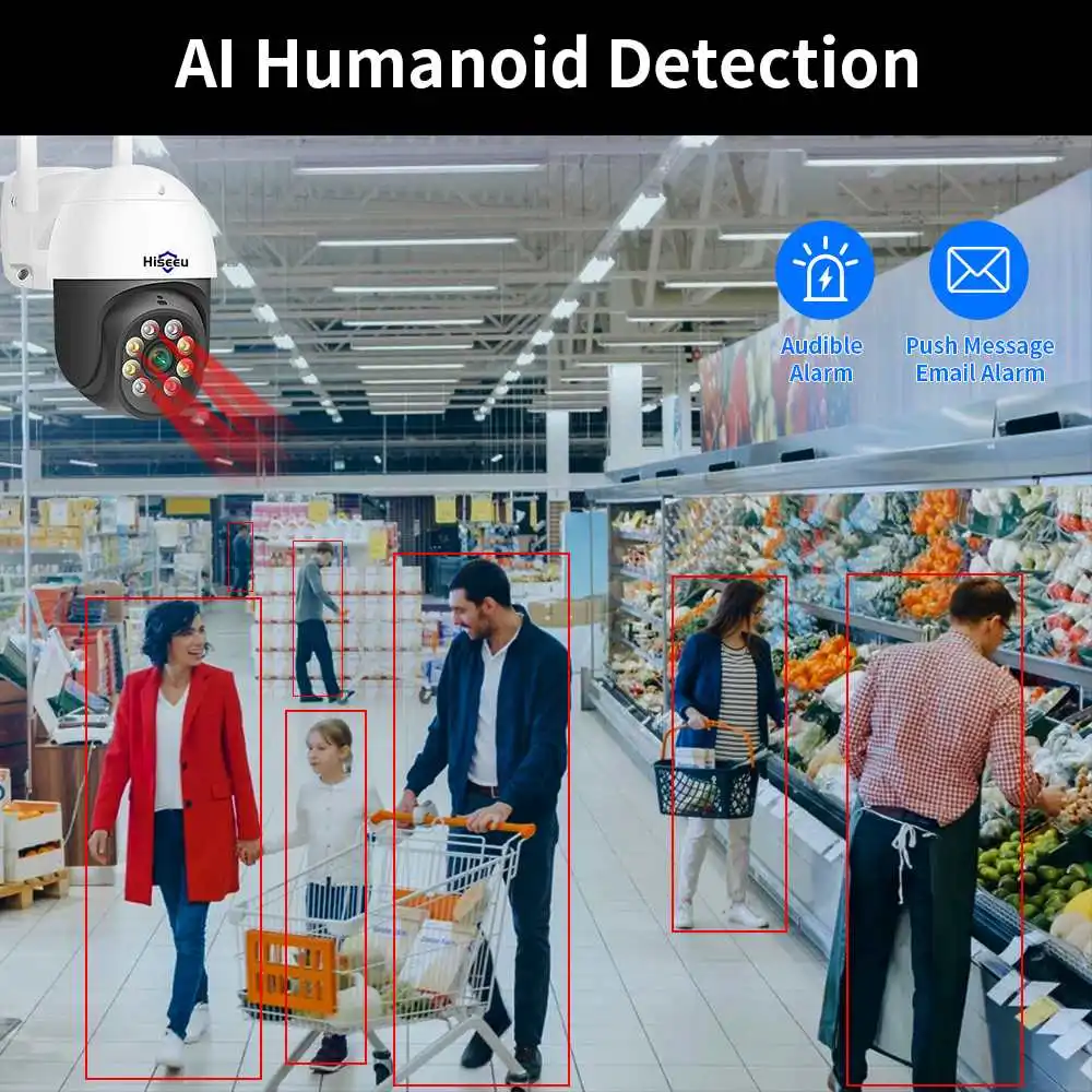 Hiseeu-屋外防犯カメラ,ヒューマン検出,ワイヤレスビデオ監視カメラ,cctv,p2p,3mp,5mp,h.265x