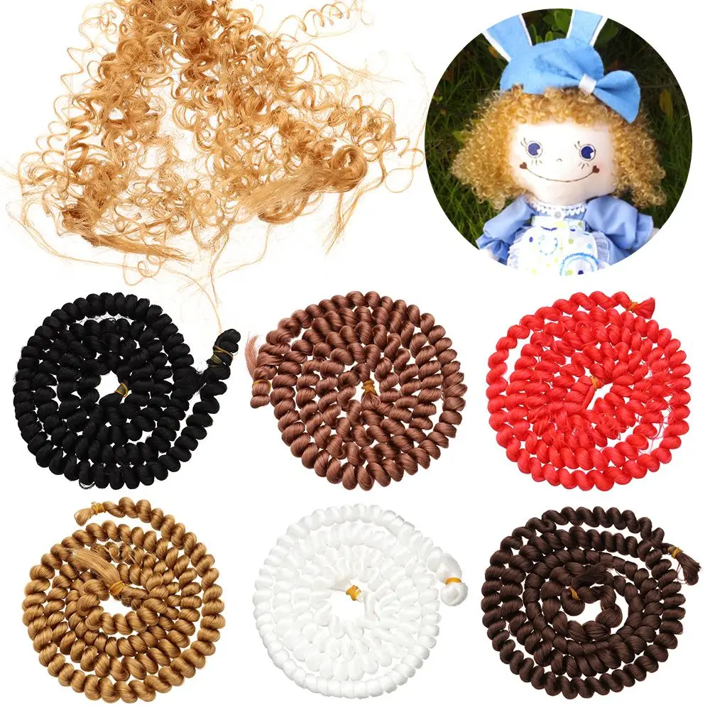 Screw Curly Hair Accessories for Dolls BJD Doll Wig High-Temperature Material Resistant Fiber Hair Wefts Hair Wig