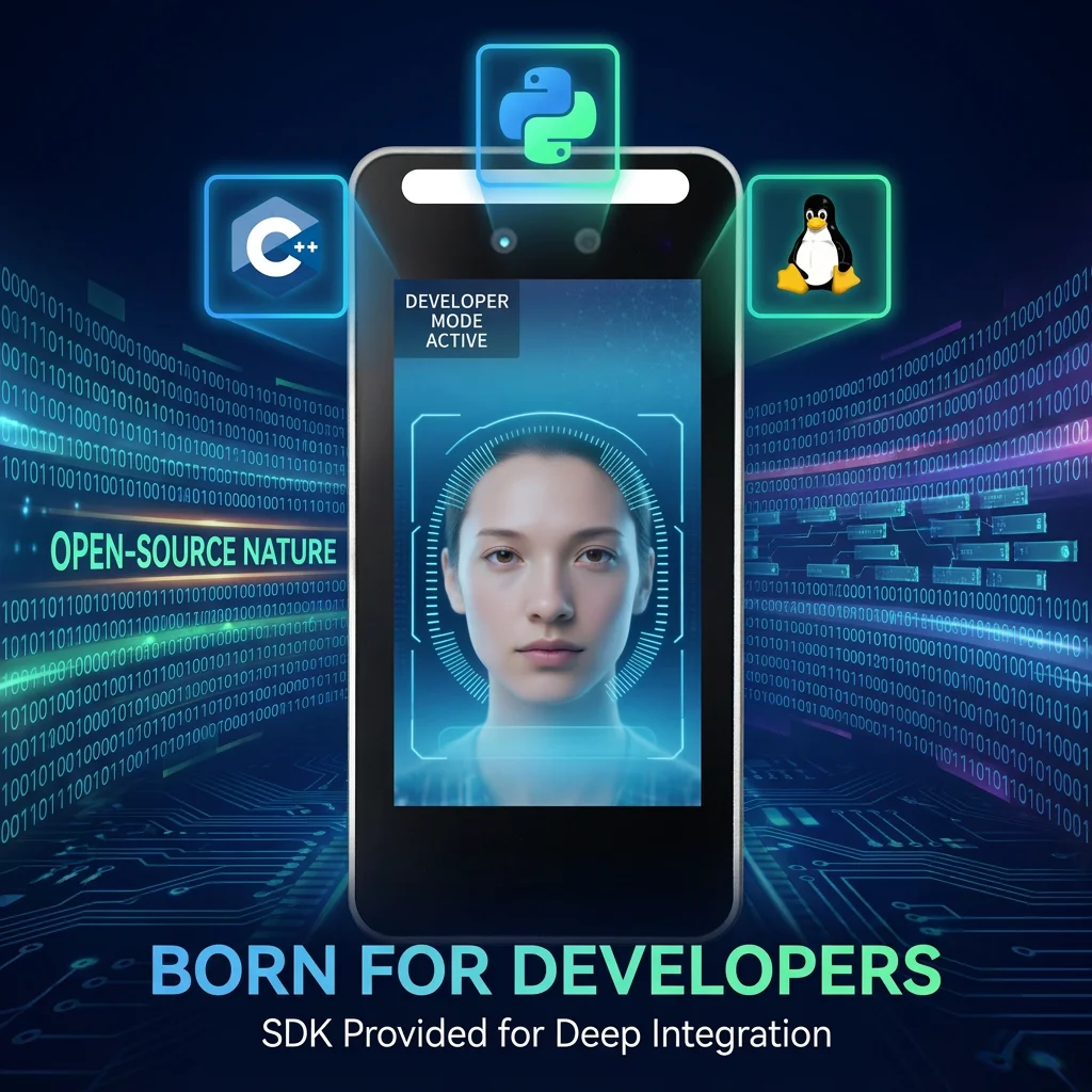 Open Source Linux Custom 5 Inch Touch Screen WiFi SDK Face Recognition RFID Card WiFi Access Control Terminal
