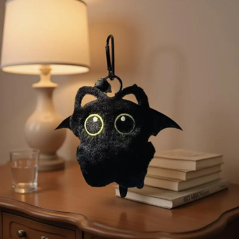 Adorable Soft Black Cat Plush Keychain Stuffed Animal Toy Purse Accessory for Kids Boys Girls Birthday Present