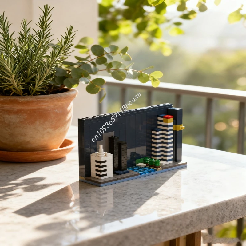 196pcs MOC Melbourne City Skyline Model Building Blocks Architecture Christmas Gifts Creative Idea Brick Kids Toys Birthday #1