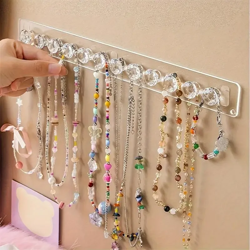 

Jewelry Rack The Dresser Mirror Cabinet On The Necklace Bracelets Earrings And Transparent Wall Hanging Display Rack