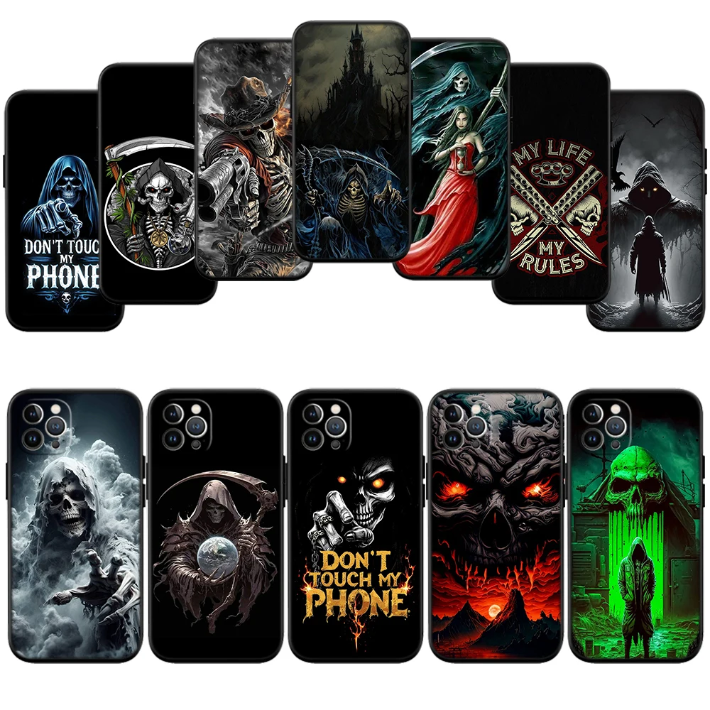 Casing Ponsel Tengkorak Grim Reaper AY9 untuk Samsung Galaxy A21S A22 A31 A32 A41 A42 A51 A52 A71 A72 A81 A82 A91 M20 M30 M30S M31 M51