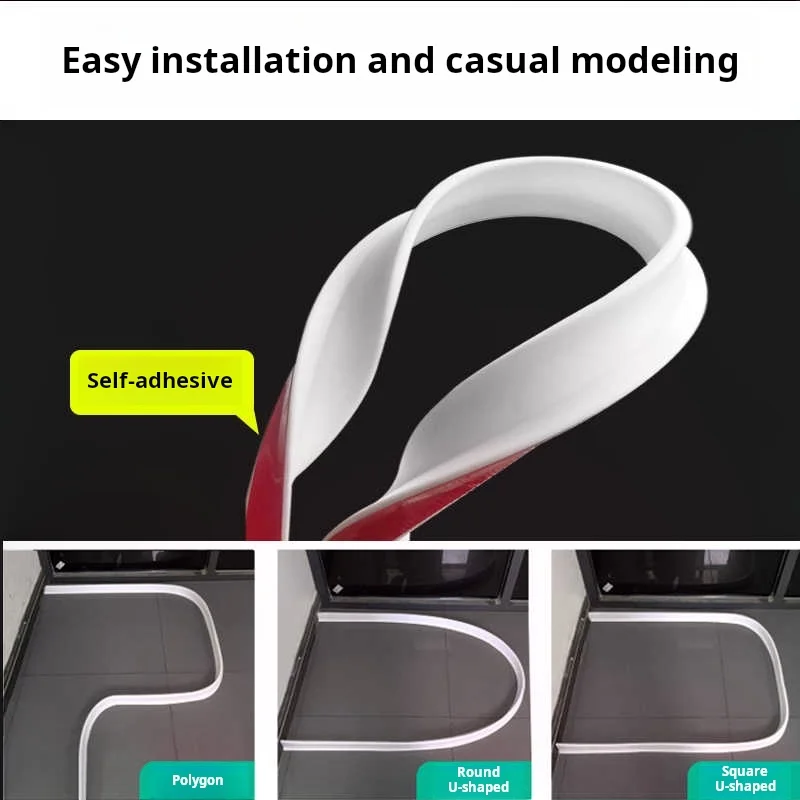 Bathroom Toilet Waterproof Strip Silicone Self-adhesive Waterproof Strip  Shower Room Floor Dry Wet Separation Waterproof Strip view 4