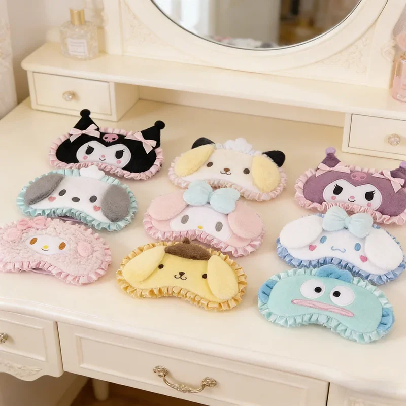 

Милая маска для глаз Hello Kitty, Kuromi, Cinnamoroll, Melody, аниме-маска для сна, светонепроницаемая повязка на глаза, защита для глаз для женщин, для обеденного перерыва