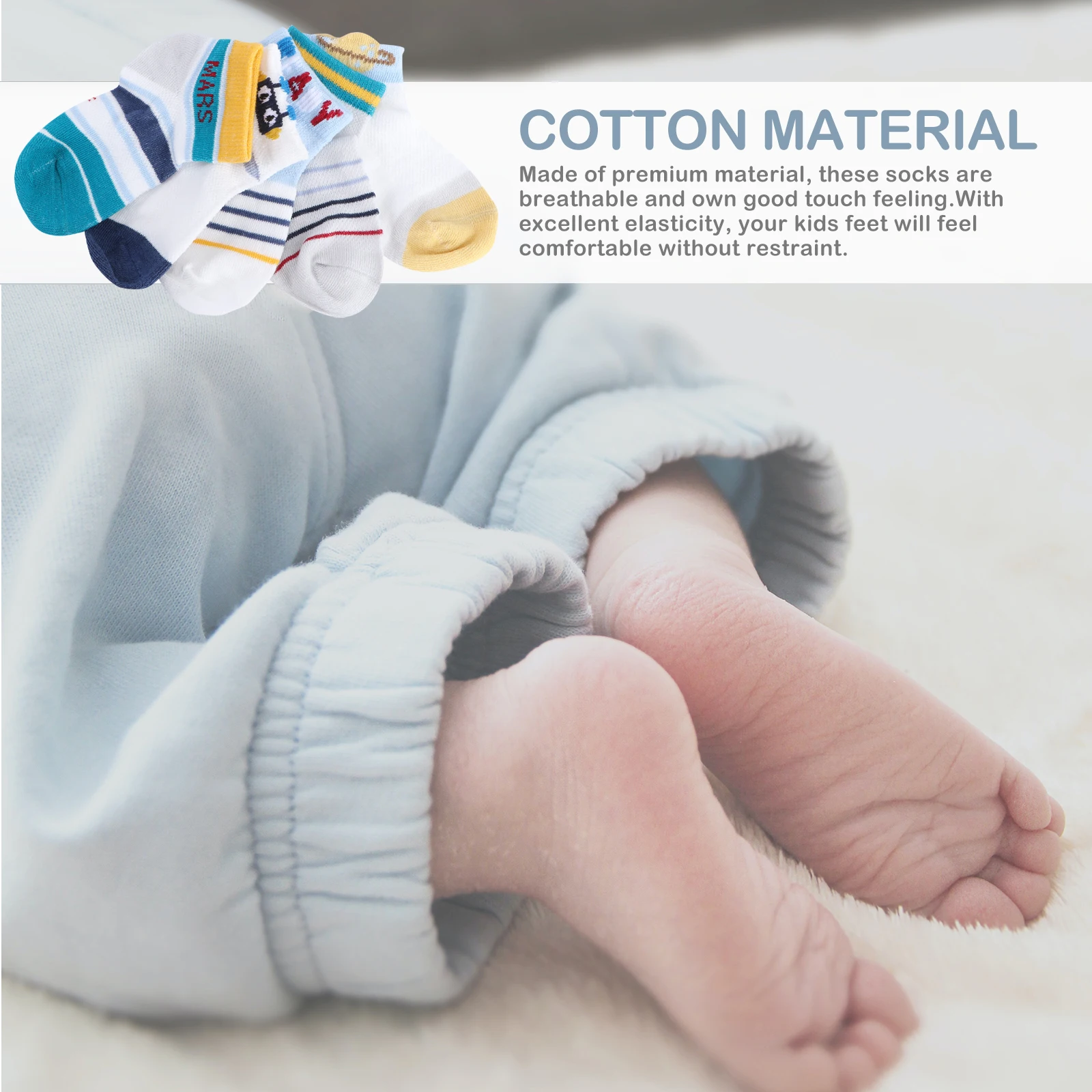 

5 Pairs Baby Socks Comfortable Middle Tube Cotton Breathable Thin Summer Mesh Kids Sneakers Casual Shoes Outfit Friendly