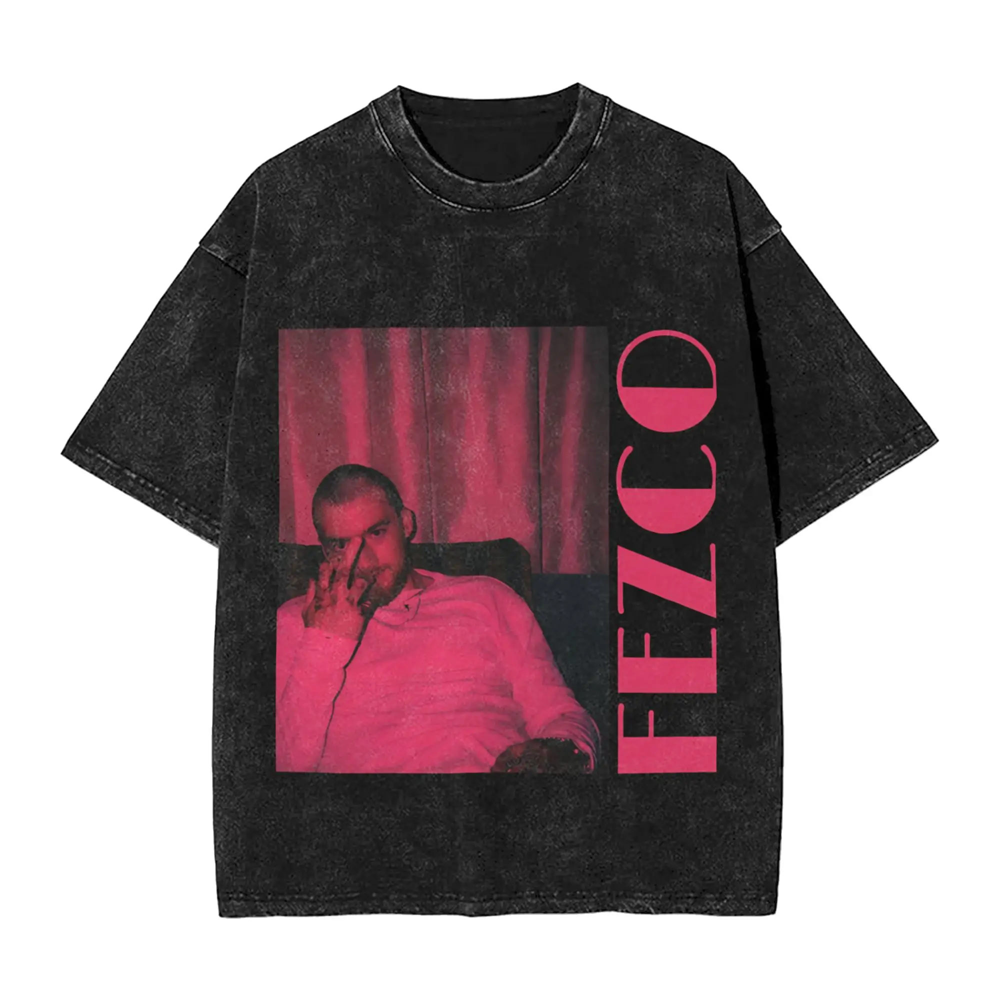 Fezco Fez Angus Cloud Washed T Shirts Streetwear Hip Hop Novelty T-Shirts  Tees Tops Men Women Cotton High Street