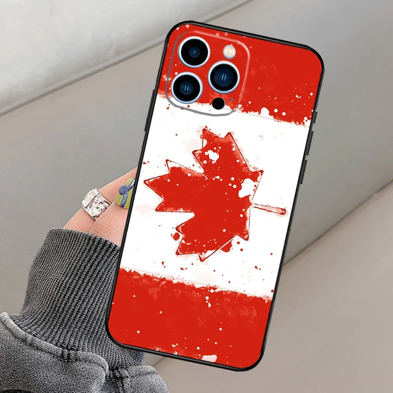 Canada Canadian Flag Phone Case For iPhone 14 13 12 11 15 16 Pro Max X XR XS Plus 12 13 Mini Bumper Back Cover