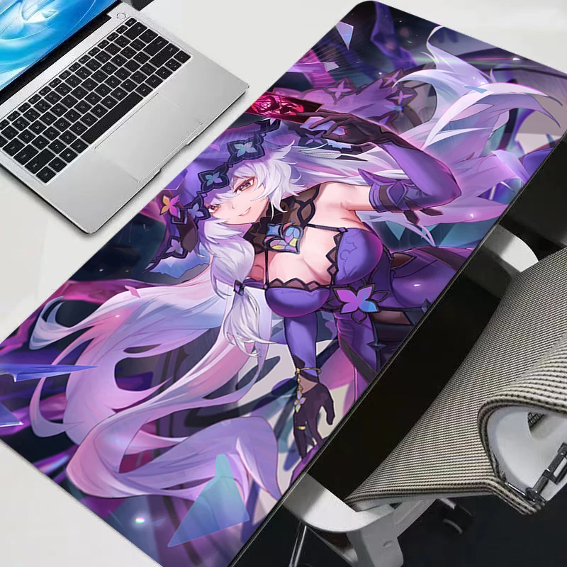 

Black Swan Honkai Star Rail Mouse Pad Laptop Anime Gamer Cabinet Mousepad XXL Purple Sexy Girl Desk Mat PC Gaming Keyboard Rug