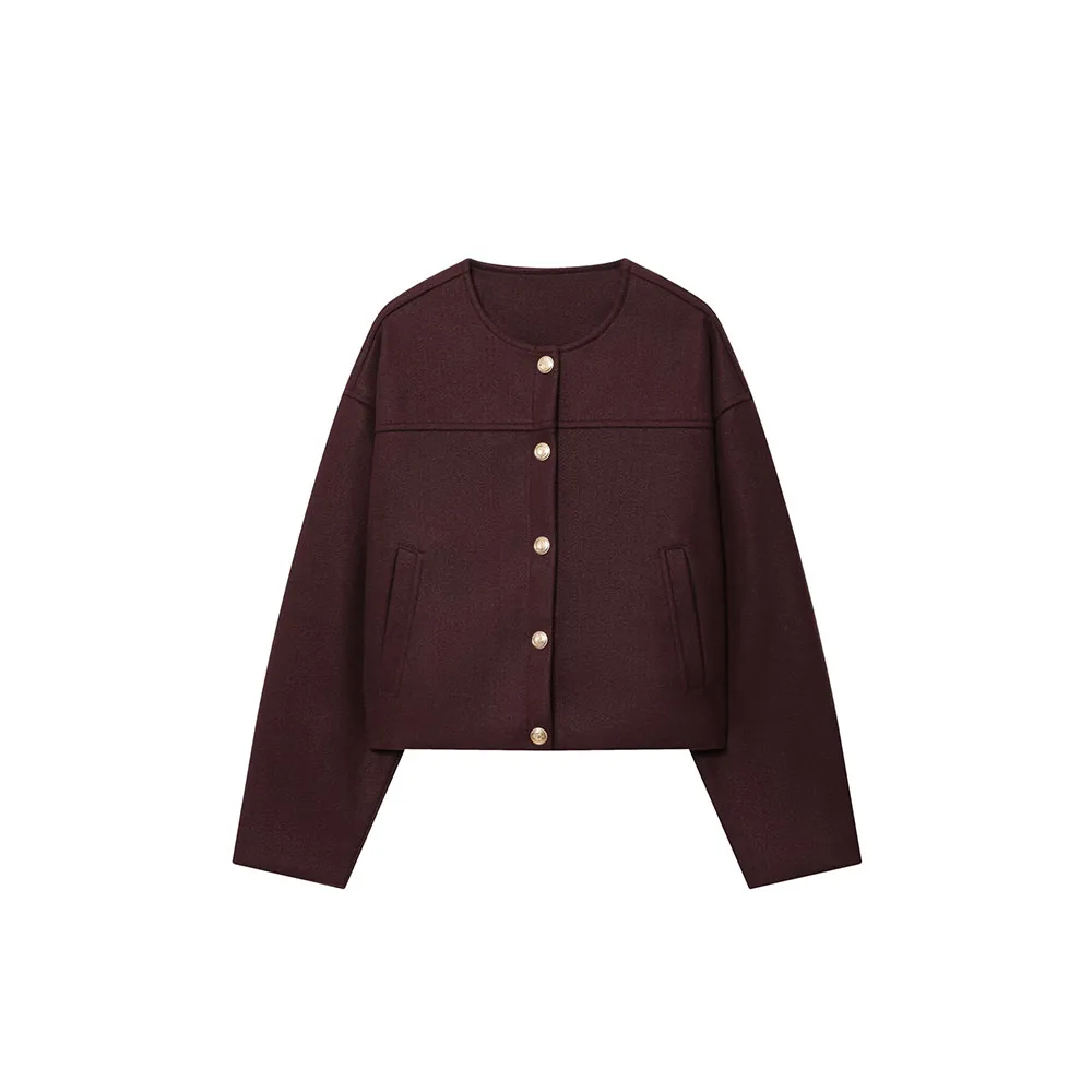 

Autumn new women's fashion gold button soft jacket jacket