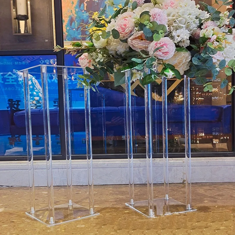 Transparent Square Acrylic Display Stand Flower Stand Dessert Table Birthday Party Wedding Centerpieces for Tables Decoration