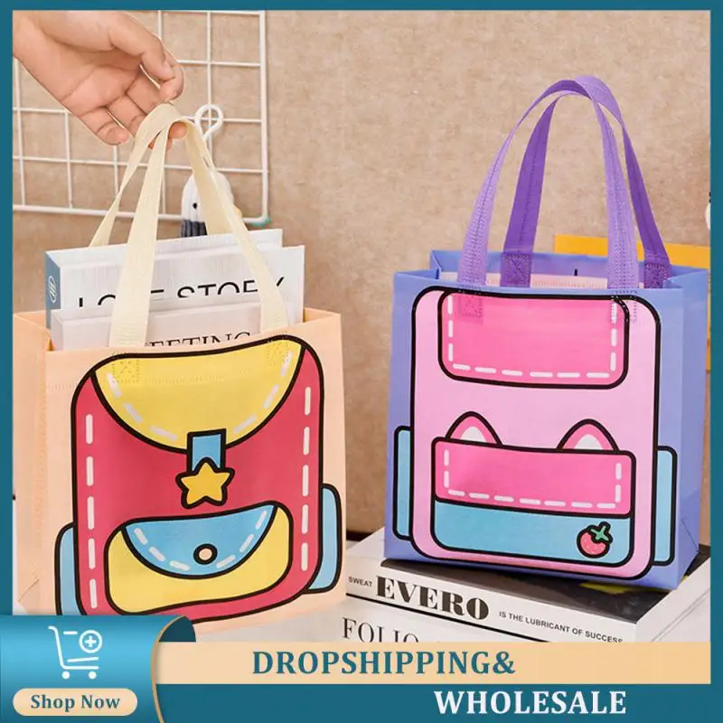 Childrens Handbag Widened Design Storage Bag Durable Gift Packaging Armpit Bag High Quality Polyester Shopping Bag Unique