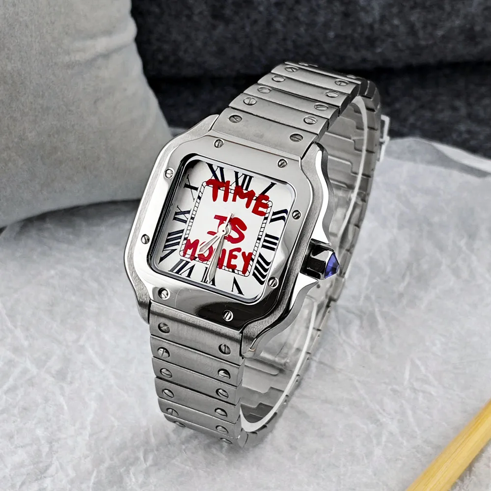 New NH05 Square Watch Time is Money Watch Ladies' Watch Customized Logo Watch Stainless Steel Watch NH05 Movement Watch view 4