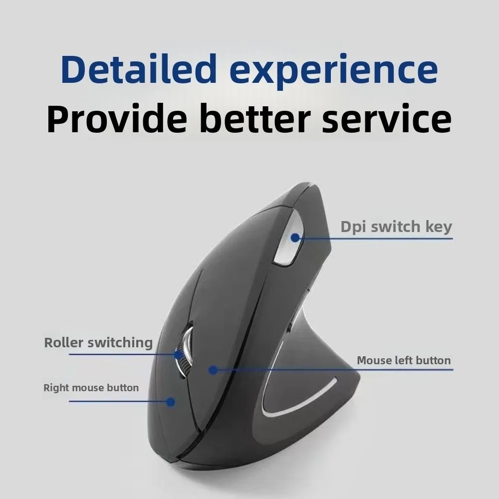 Fashion 2.4G Vertical Mouse Luminous Silent Vertical Wired Mouse 1600DPI Mute Buttons Computer Mice E-sports Gamer