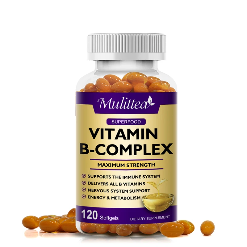 Mulittea Vitamin B Complex Capsules Help Relieve Fatigue Improve Digestion Reduce Stress Better Mood Support Immune Supplement