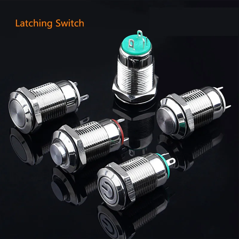 12mm Water Proof Metal Push button Switch Laching/Momentary Switch