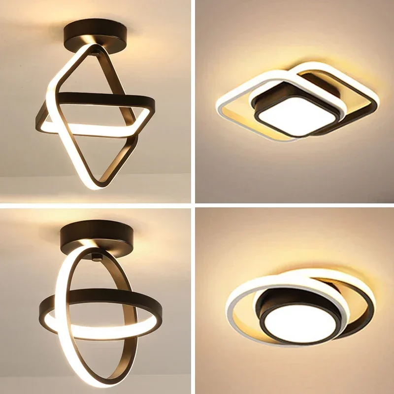 

LED Ceiling Light 2 Rings Creative Design Modern Lamp Indoor Lighting Fixtures Hallway Balcony Aisle Office Lustre