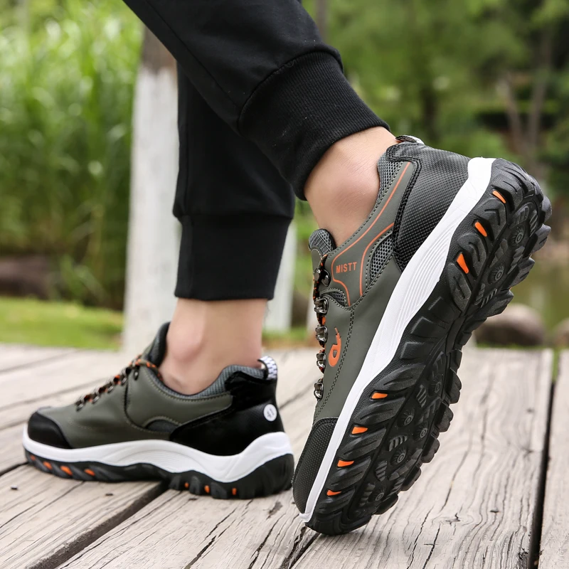 New Fall Sneakers Men Fashion Comfortable Hiking Shoes Men Leather Waterproof Anti-Slip Sneakers for Men Zapatillas Deporte