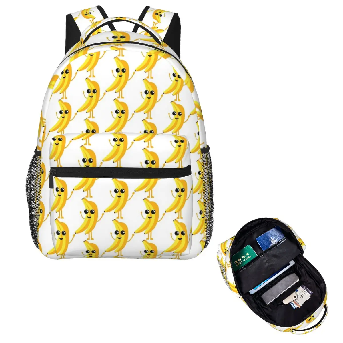 

Happy Banana Backpack Hot Sale Daypack Large Capacity Boys Girls BookBag School Bag Shoulder Bags for Men Women