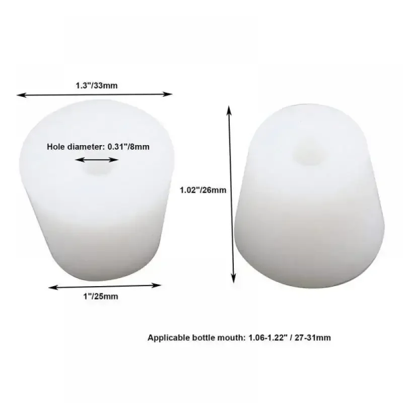 1pcs Silicone Plug Perforated Food Grade Rubber Stopper for Fermentation Barrel Airlock Valve Brew for Home Beer Brewing