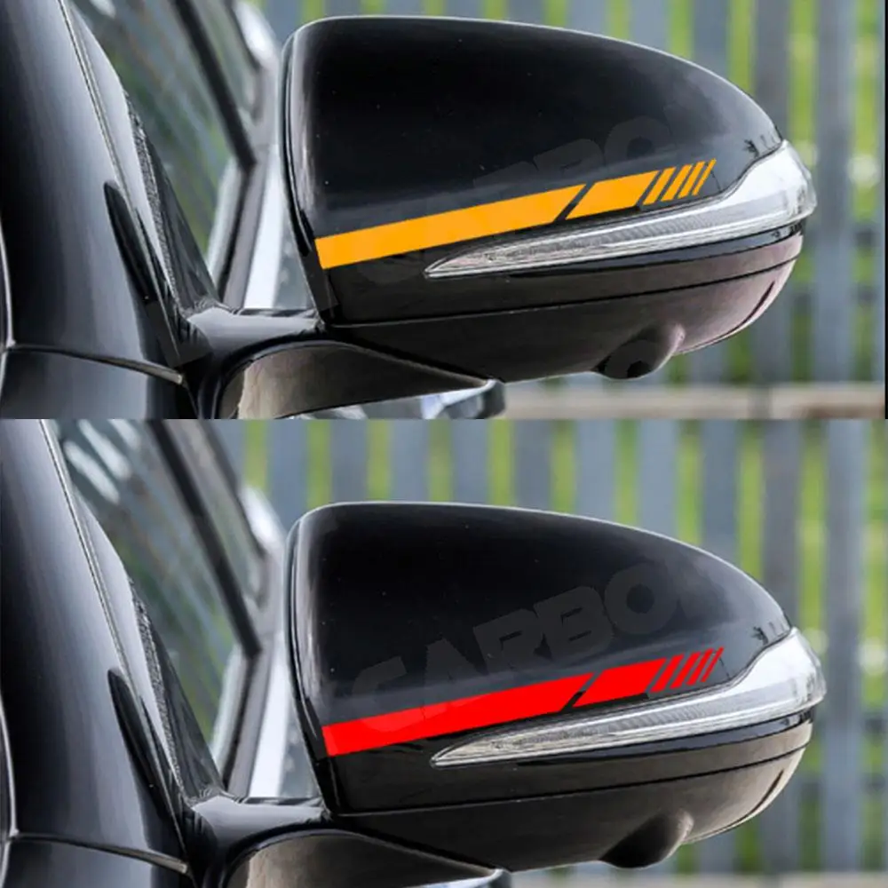 

Авто наклейка для автомобиля, не выцветающая, модная цветная полоса, автомобильная наклейка, гоночные полосы, боковое зеркало заднего вида, декор, наклейка, украшение