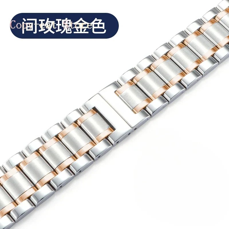 Strap Steel Strap Men's Original Elegant Solid Stainless Steel Steel Butterfly Clasp Watch Chain Printed Have Logo