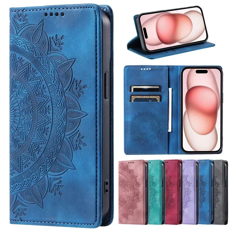 Wallet Luxury Phone Case For Samsung Galaxy A22 A32 A42 A12 A52 A72 A52s 5G M12 M22 M32 Leather Magnetic Flip Cover Totems Coque