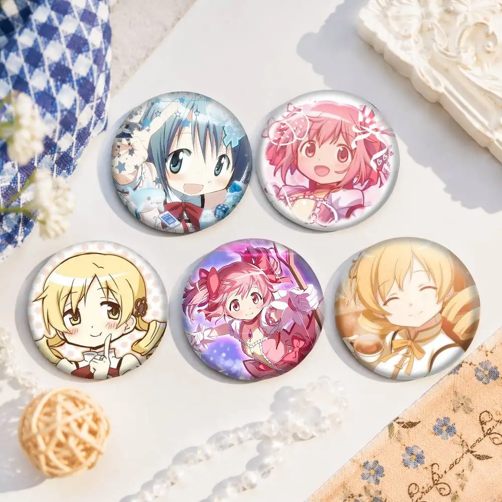 Puella Magi Madoka Magica Badge On Backpack Accessories Manga Icons Pins Round Cartoon Brooches For Clothes Bag Decor Gifts