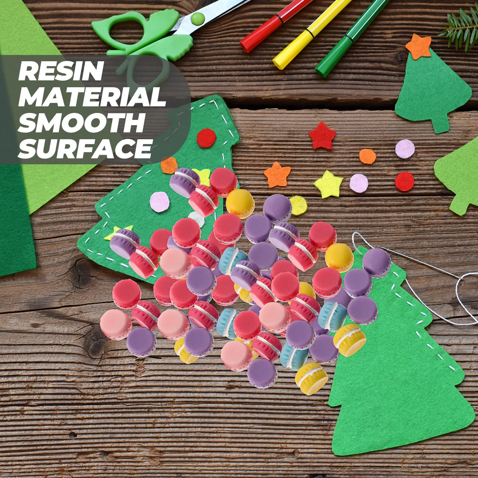 Craft Embellishments - 30Pcs Resin Flatback Macaron Charms Mini