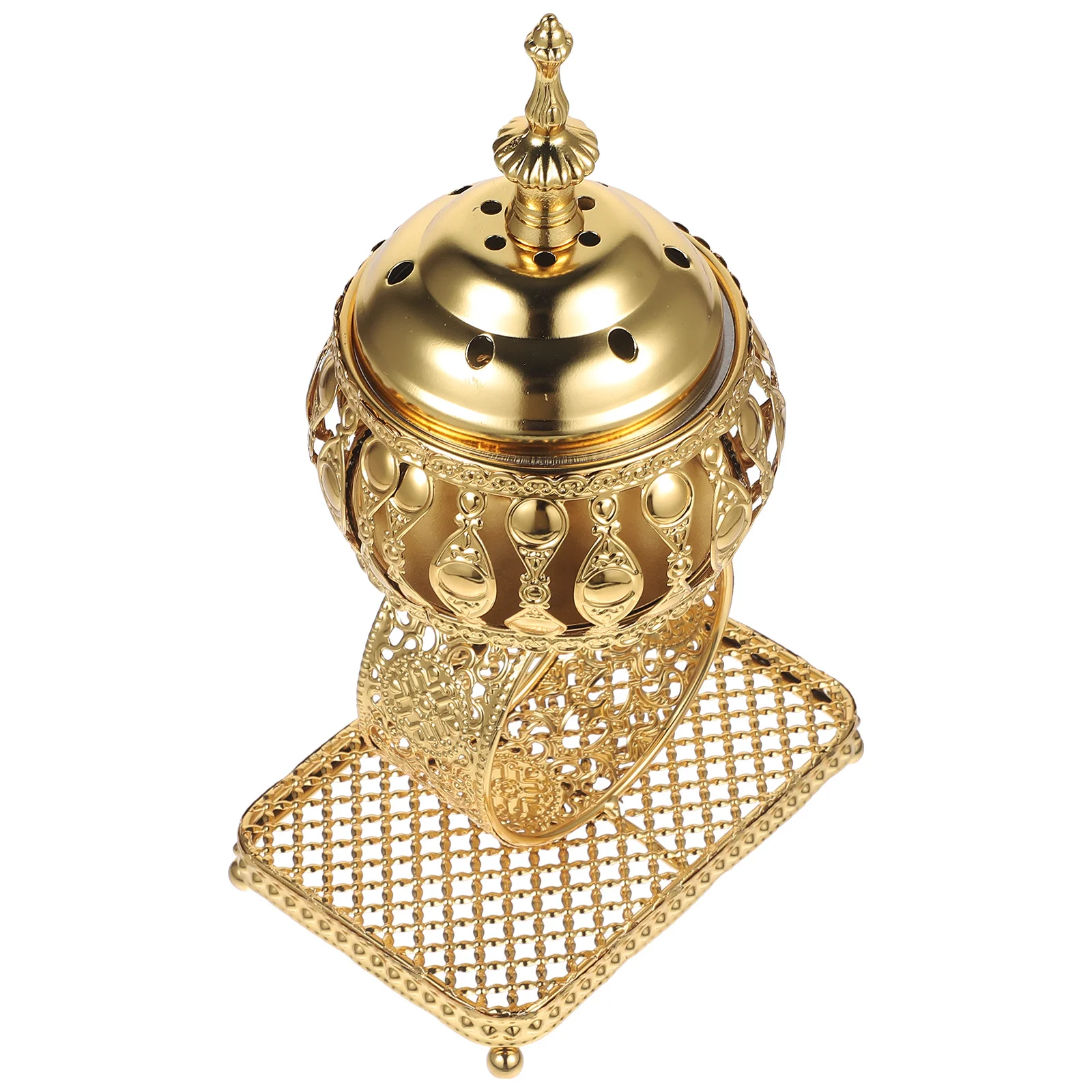 

Metal Incense Cone Burner Arab Style Decorative Censer for Home Office Yoga Aromatherapy Furnace Desktop Decor