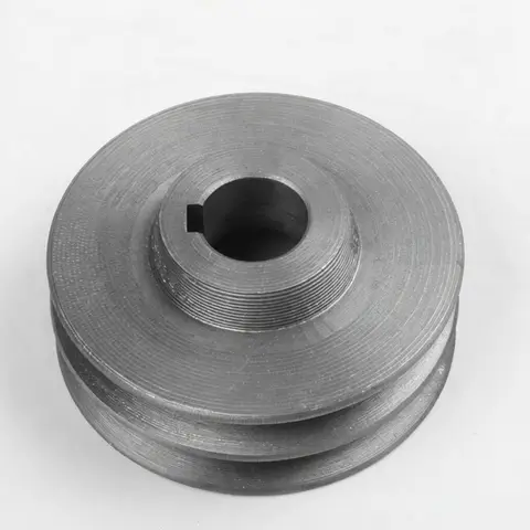 Double Groove V Belt Pulley Cast Iron Automotive Engine Transmission Wheel Mechanical Motor Gear Replacement Drive System