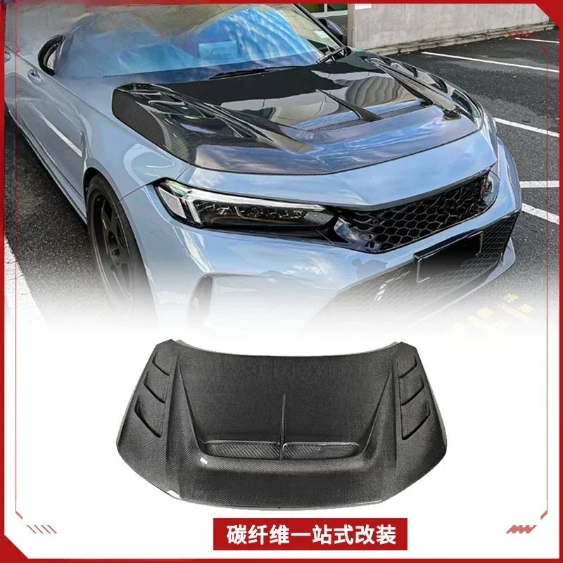 Suitable For Honda Civic FL5 TypeR TM Carbon Fiber Cover, Hole Hood Head Cover Retrofit