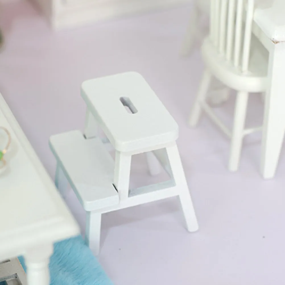 

Mini Wood Stool Dollhouse Furniture Adorn Delicate Craftsmanship Smooth Impurity Free Surface Ideal for Miniature Scene Building