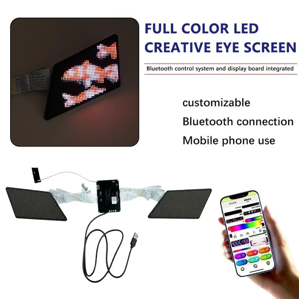 

Smart APP Programmable LED Eye Display Screen Panel RGB Color Eye Animated Display PCB Board For Bag Car LED Backpack Billb T1T5