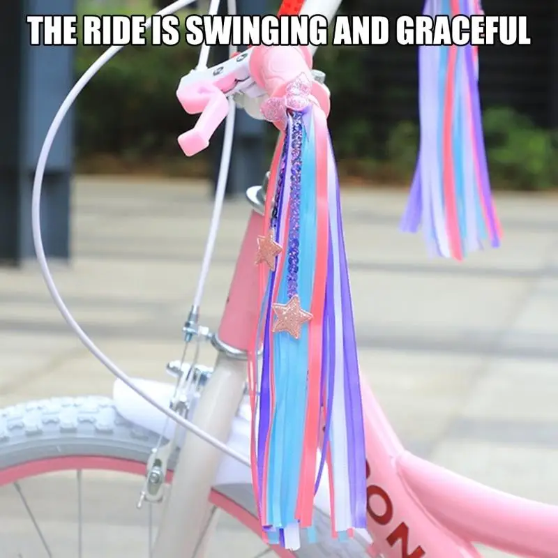 Colorful Bike Streamers Decoration Bike Tassels Ribbon Ornaments for Scooter Bicycles Tricycle Handlebar Streamers 