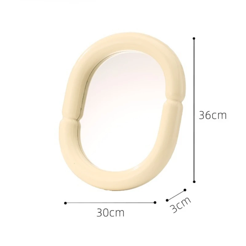Acrylic Makeup Mirror Dressing Wall Mirrors Bedroom Aesthetic Mini Oval Mirroring Modern Household Luxury Beauty Decoration