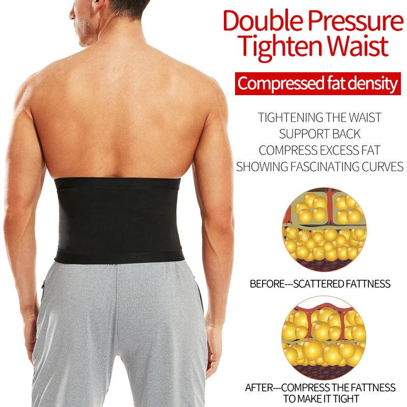 Mens Body Shaper Abdomen Reducer Fitness Sweat Trimmer Belt Suana Waist Trainer Belly Slim Shapewear Burn Fat Corset Weight Loss