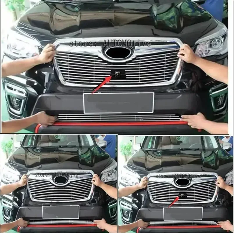 

Front Center Grill Grid Grille Cover Trim Stainless Steel 304 For Subaru Forester 2019 2020 2021 2022 2023 2024 2025