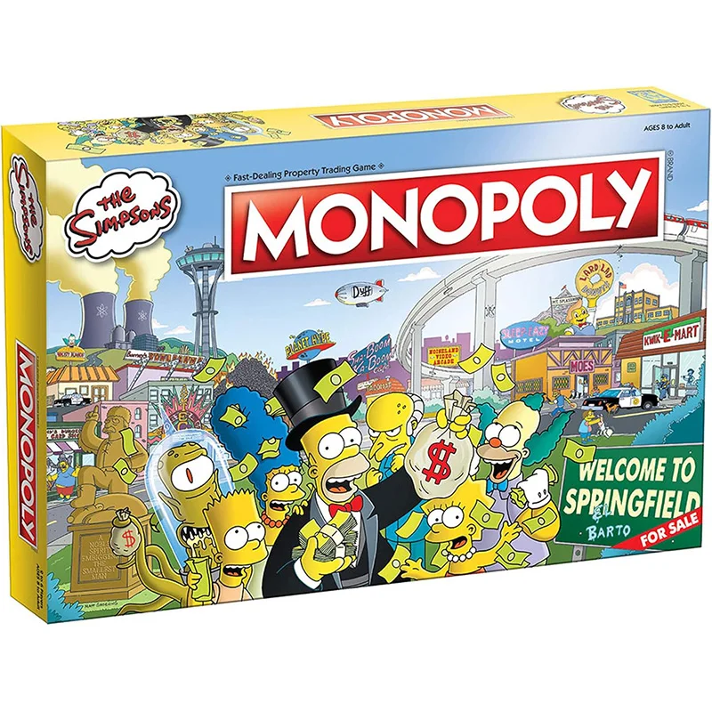 MONOPOLY The Simpsons-Naruto-Dragon Ball- Before Christmas Family Game Paper Card Flight Chess Party birthday present