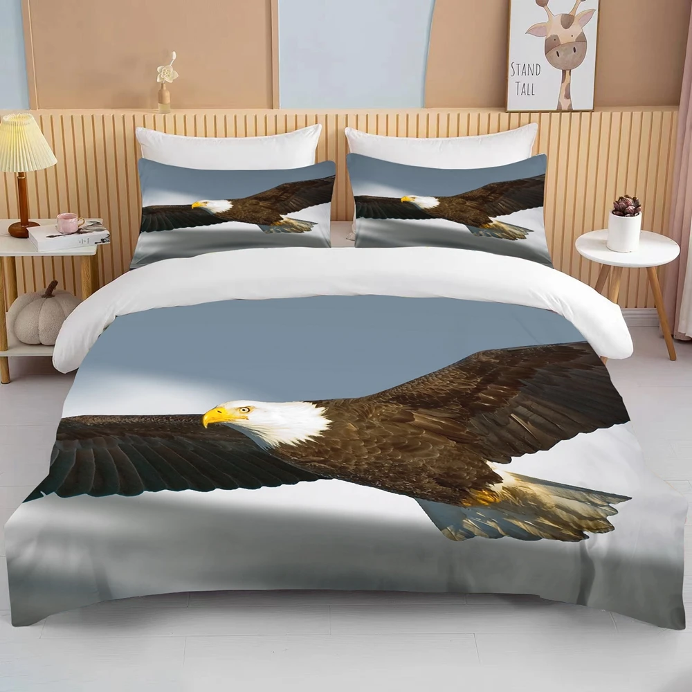

10 Sizes Male Eagle Bedding Set Duvet Cover Bed Set Quilt Cover Pillowcase King Queen Size Bedding Set For Child Gift
